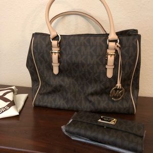 Michael Kors Tote & Matching Checkbook Wallet